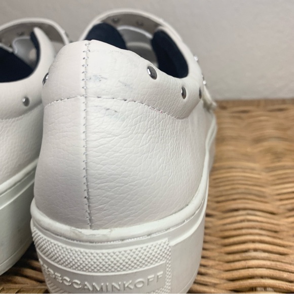 Rebecca Minkoff Natasha Chalk White Studded Platform Sneaker Slip On Size 9 - Picture 8 of 14